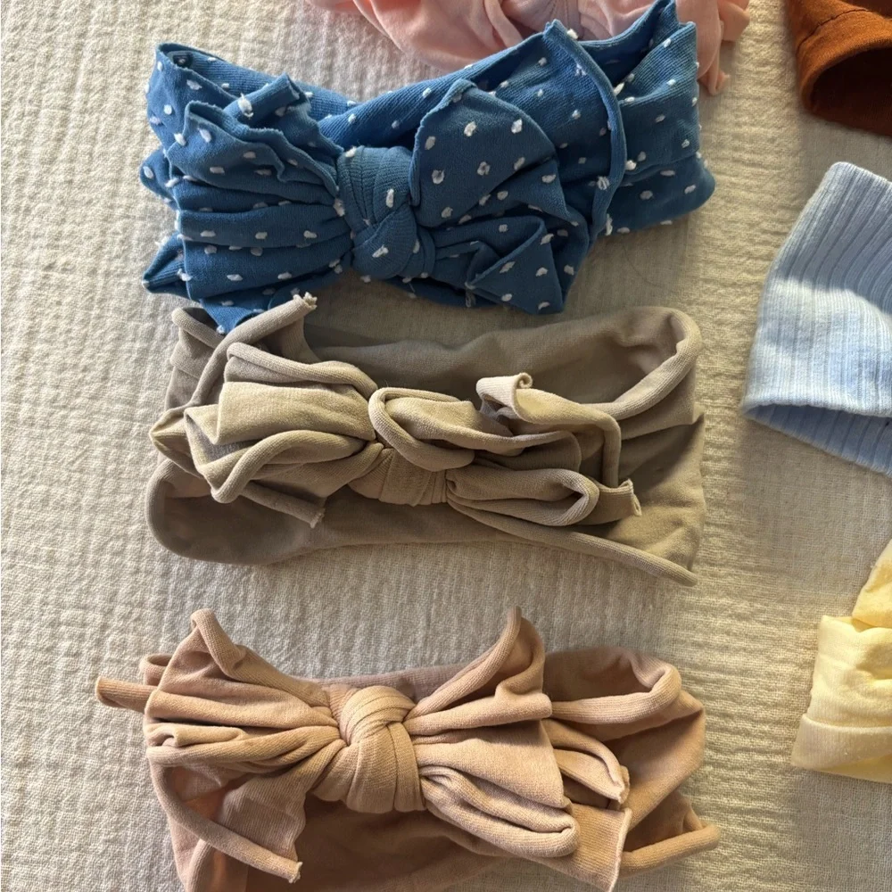 Nordstrom Kids Bow & Knot Headband Set - Peach, Rust, Blue, Yellow, Beige, Gray